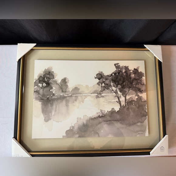 Hearth & Hand Washed Stream Framed Wall Art -Watercolor Like 24 (w) x 18 (H) NWT - Picture 4 of 9